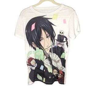Black Butler Sebastian & co party mens AOP anime Tshirt size medium